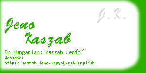 jeno kaszab business card